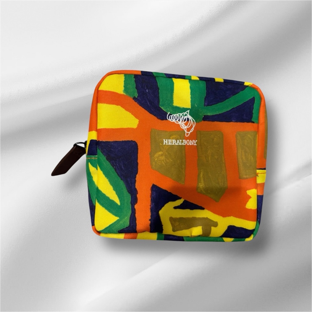 HERALBONY Vibrant Abstract Design Pouch, Cosmetic Bag